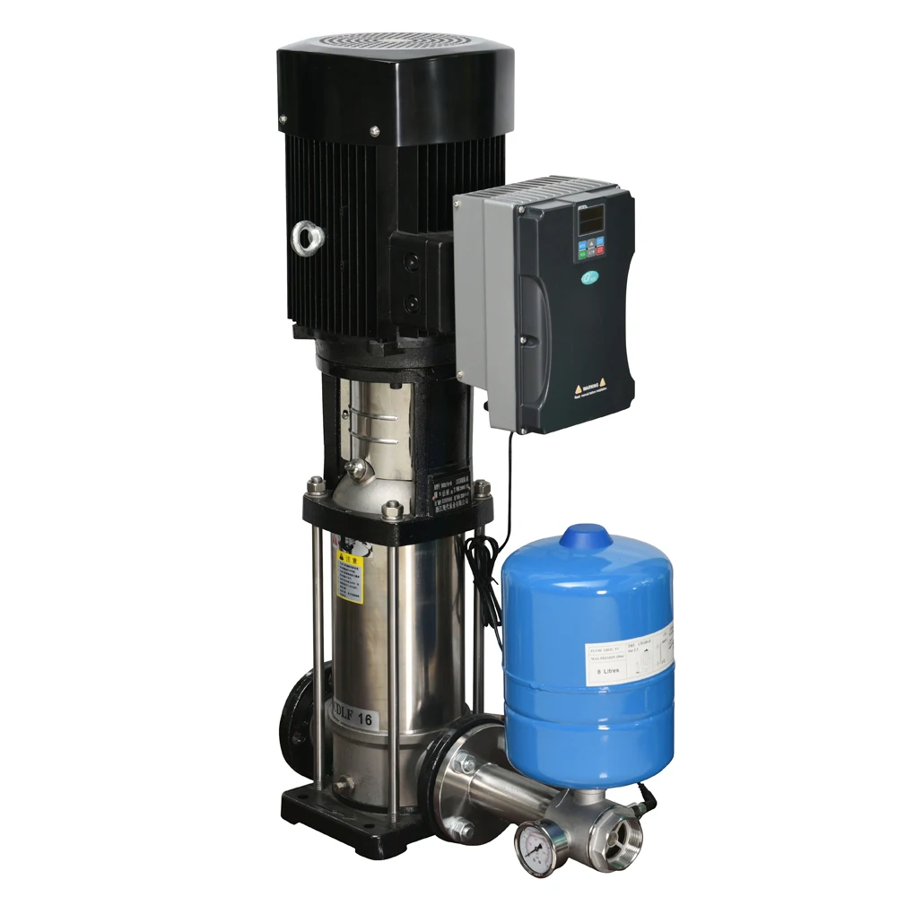 Full automatic frequency conversion 3hp stainless steel  electric vertical multistage centrifugal booster jet hot water pump