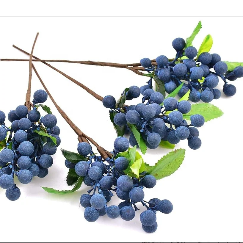 artificial Lifelike Mini Blueberry Fake Decorative Blueberry Fruit