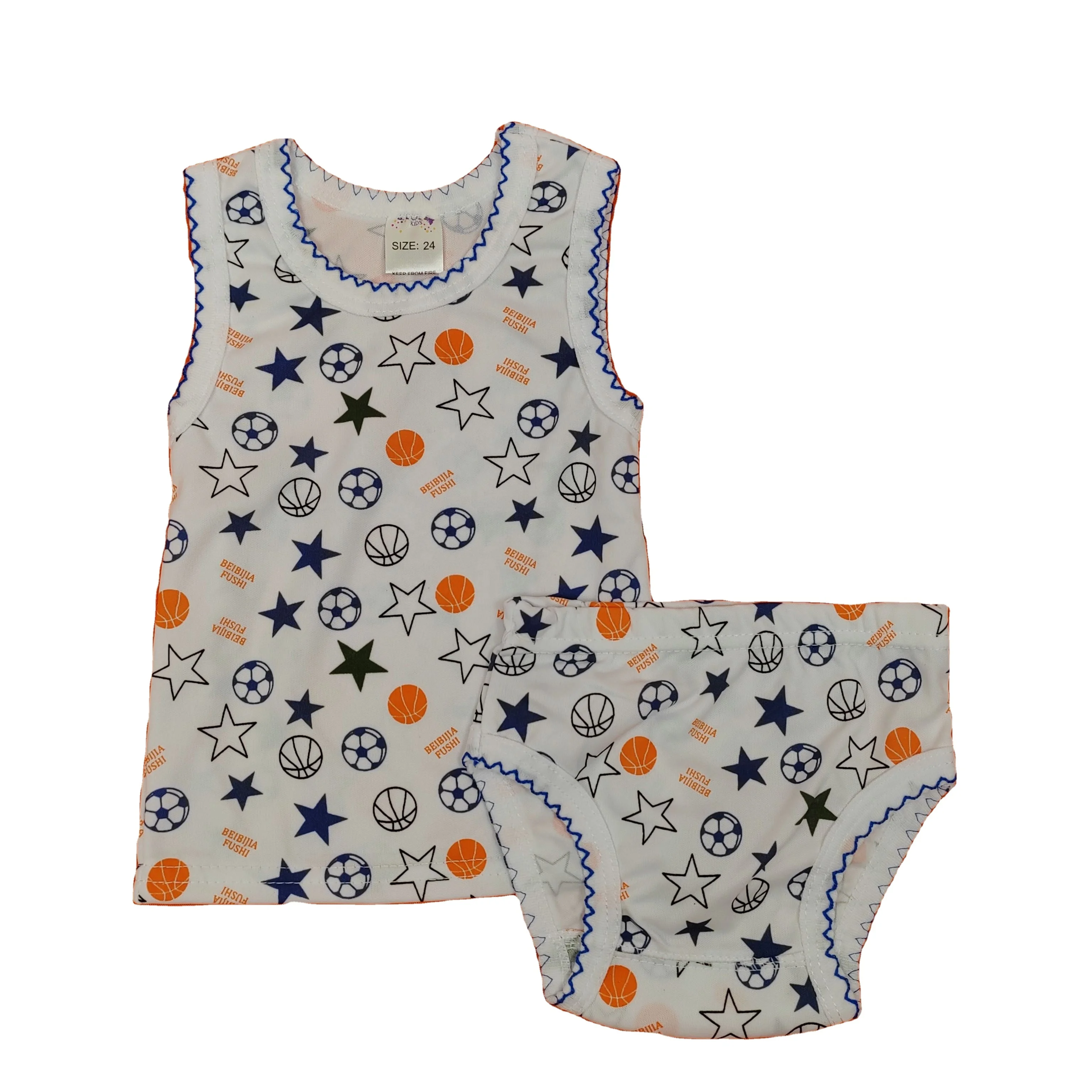 Newborn Baby Sets  Summer Short Sleeve Knitted Cotton  Boys Girls 2 Pieces Baby Clothing