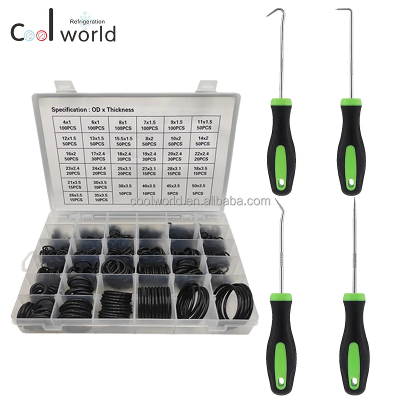 18 sizes 279pcs assortment NBR green rubber o ring kit
