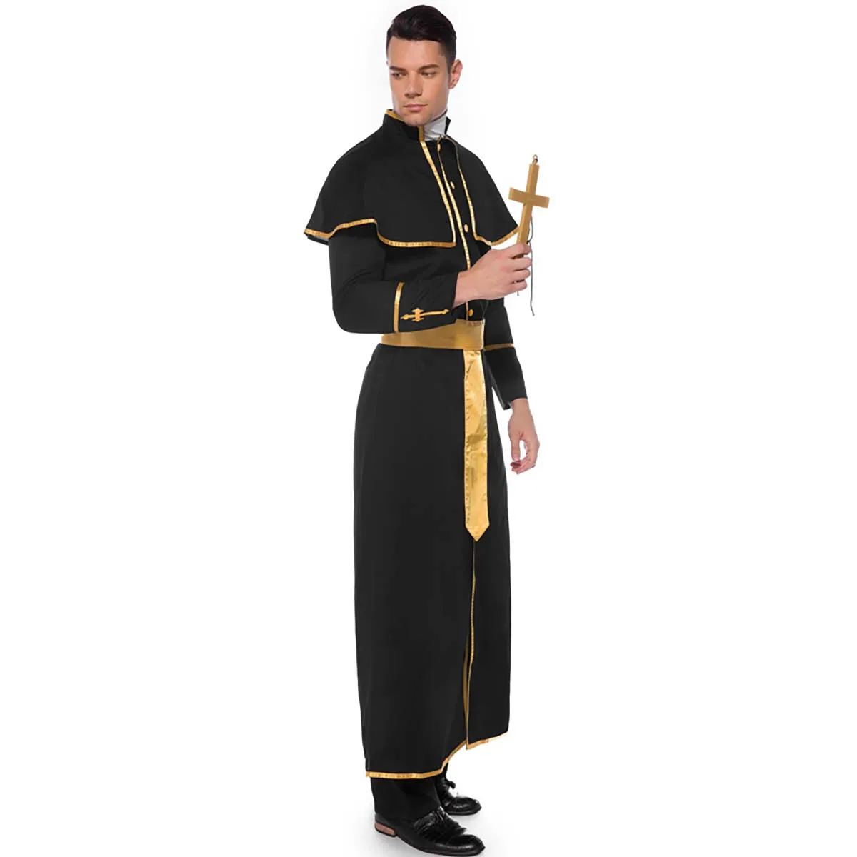 Halloween Clothes Men Pastor Cosplay Father Priest Bishop Costumes CARR-023-3