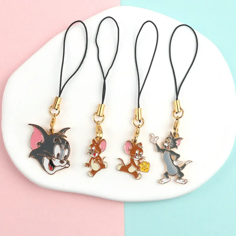 New Anime Creative Cartoon Tom Key Chain Childhood Cute Key Rings Sanrio Alloy Metal Keychain Phone Bag Hanging Accessories