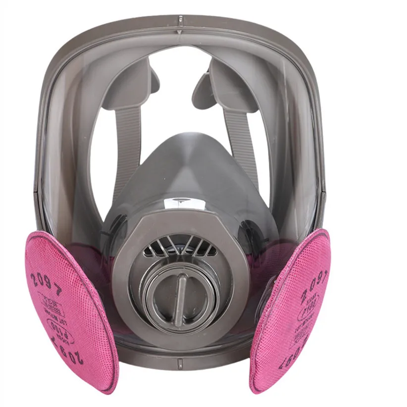 Silicon Fall Face Mask Dustproof Mask Reusable Antigas 6800 Respirator with Flat Pattern Face Shield