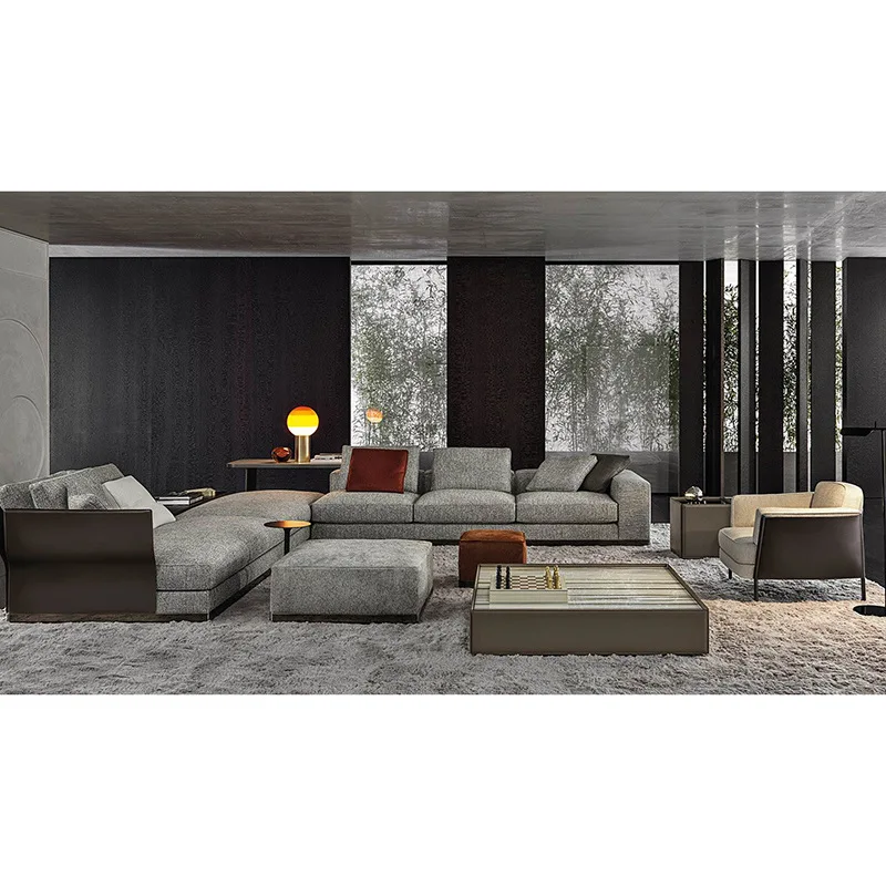 AJJ YS38  Italian minimalist sofa italian style furniture designer light luxury custom villa furniture set fabric sofa
