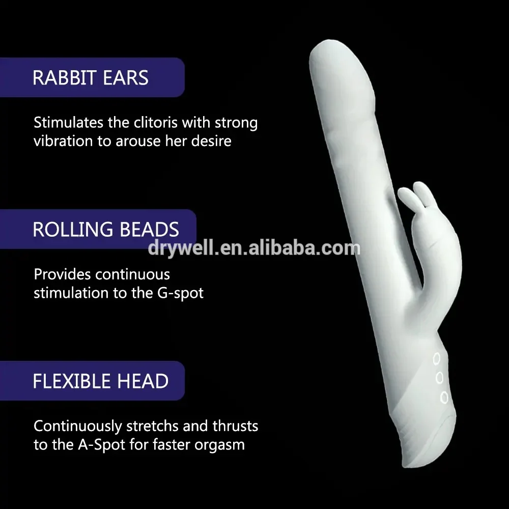
DRYWELL Medical Soft Silicone Rabbit Vibrator Adult Sex Toys For Women and Couple Vagina G Spot Clitoris Vibrator 