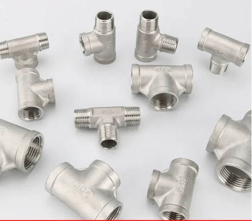 Соединение водопроводной трубы из нержавеющей стали 304, трехходовой Внутренний провод и Внутренний провод прямые к проволочным локтю через 4 точки