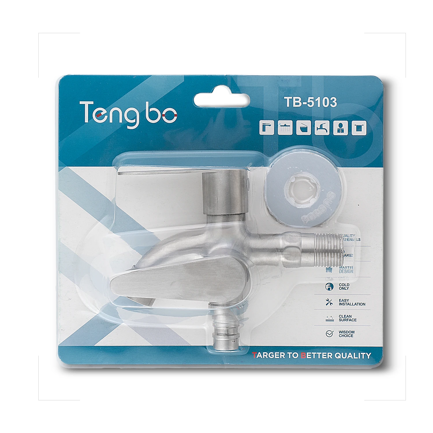 TB-5103 stainless steel 304 1/2 kran cabang two double way dual multi multifunction  2 3 way garden faucet taps bibcock