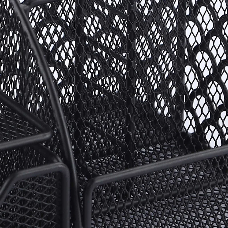 Home office metal black mesh table organizador de escritorio organizer metal 6 compartments with drawers