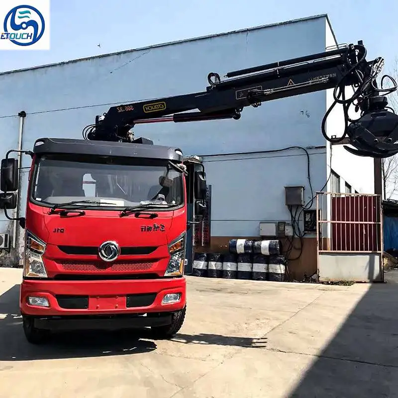 Mini Lifting Crane Trucks Small 3.2Ton 5Ton 6.3Ton Mounted Knuckle fold  crane arm Hydraulic Crane For Truck