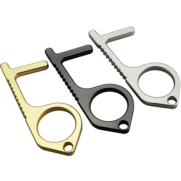 brass keychain door opener hands free no touch door opener keychain