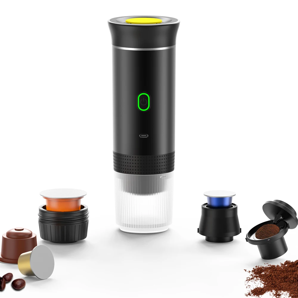 New Outdoor Automatic  Portable Espresso Machine Coffee Maker Powder Coffee And Capsule Coffee For Travel Rechargeable Battery