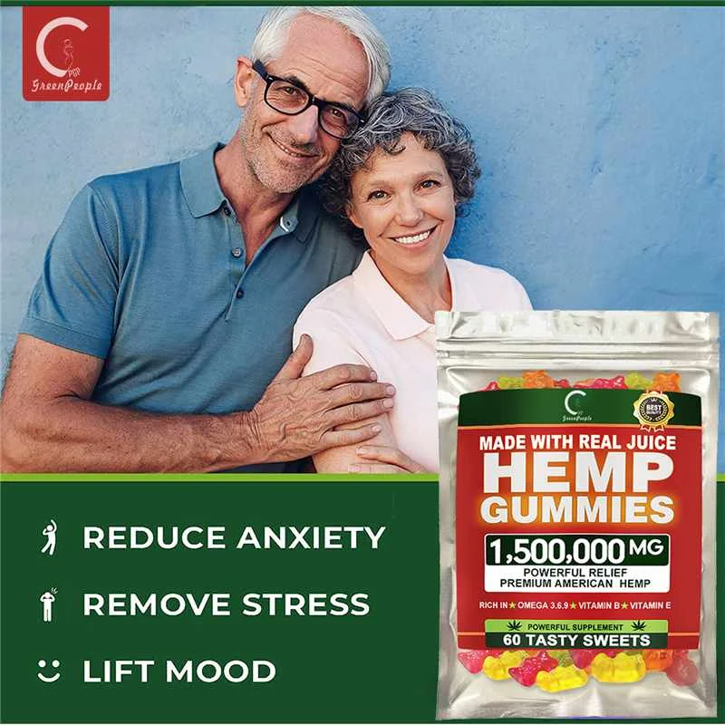  Gummies with Hemp Seed Oil OEM Fudge Relieve stress & Anxiety Relief Blend Cute Bear shape Office snacks