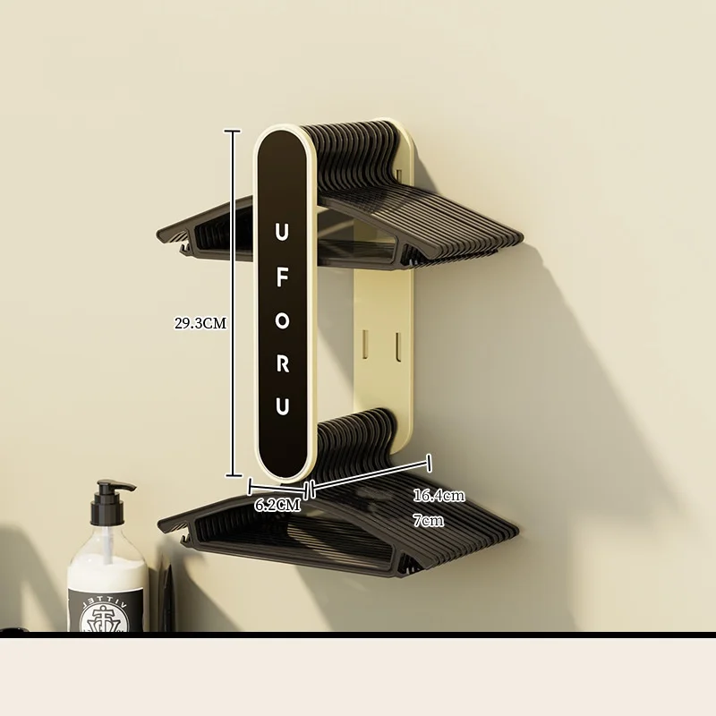 Retractable clothes rack storage device perforation-free balcony wall hanging clothes rack multi-functional storage rack
