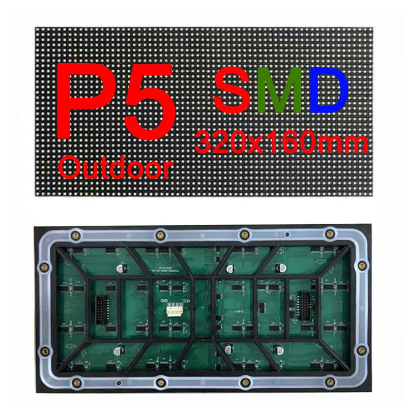 Wholesales ready to ship outdoor 320x160mm  P5 LED Display Module outdoor P5 LED module SMD1921 LED panel in stock
