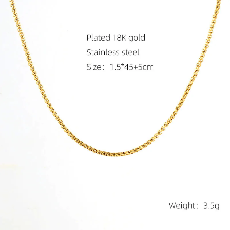 Wholesale Necklace Single Snake Chain Stainless Steel Necklace 18K Gold Plated Necklace For Ladies