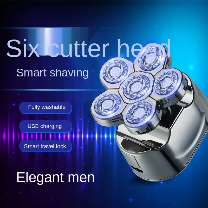 Rechargeable 6 Head Hair Removal Razor Machine Electric Face Shaver