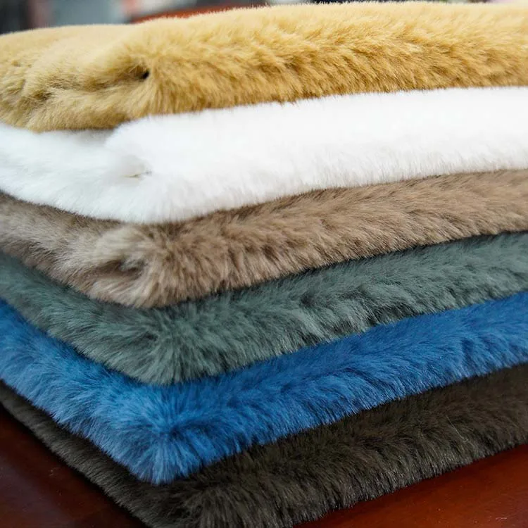 Ultra Soft Heavyweight Fluffy Colorful Polyester Fleece Short Plush Faux Rabbit Fur Fake Mink Fabric