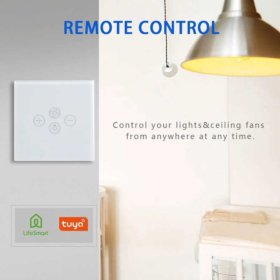 Hooanke EU WiFi Zigbee Tuya APP Remote Control 5 Speed Ceiling Fan Switch Touch Fan Speed Switch