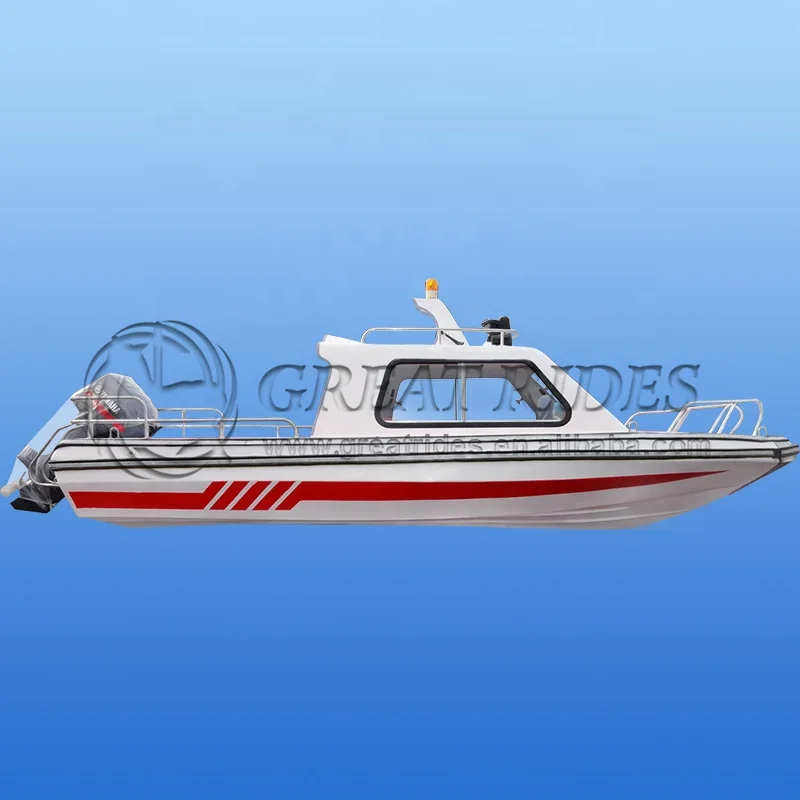 Best Selling Freshwater 6 Passengers Fiberglass Fishing Boats With Cabin Long Life Durable Yacht Without Outboard Motor