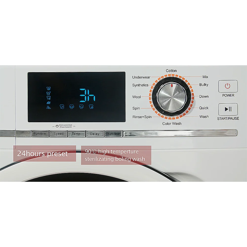 All-in-one Large Capacity Home Laundry Fully Automatic Front Loading Smart Washing Machine