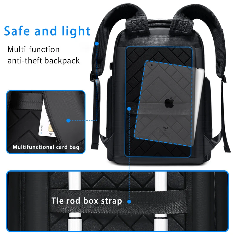 wholesale multifunctional waterproof Business Large Capacity 15.6 laptop bag backpack with usb charger port