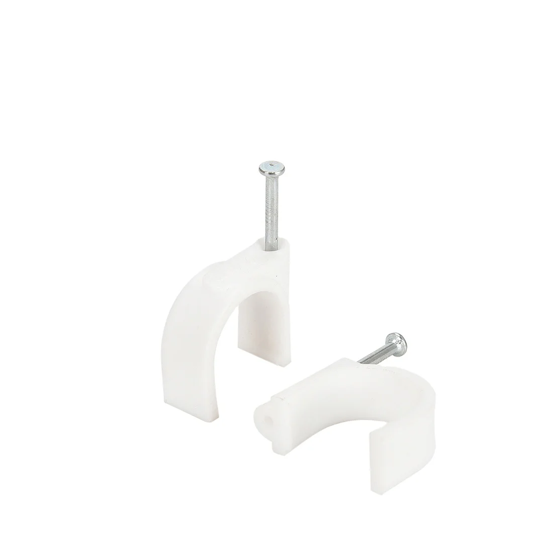 Durable hard-to-break plastic cable clips 9 mm Black white and color