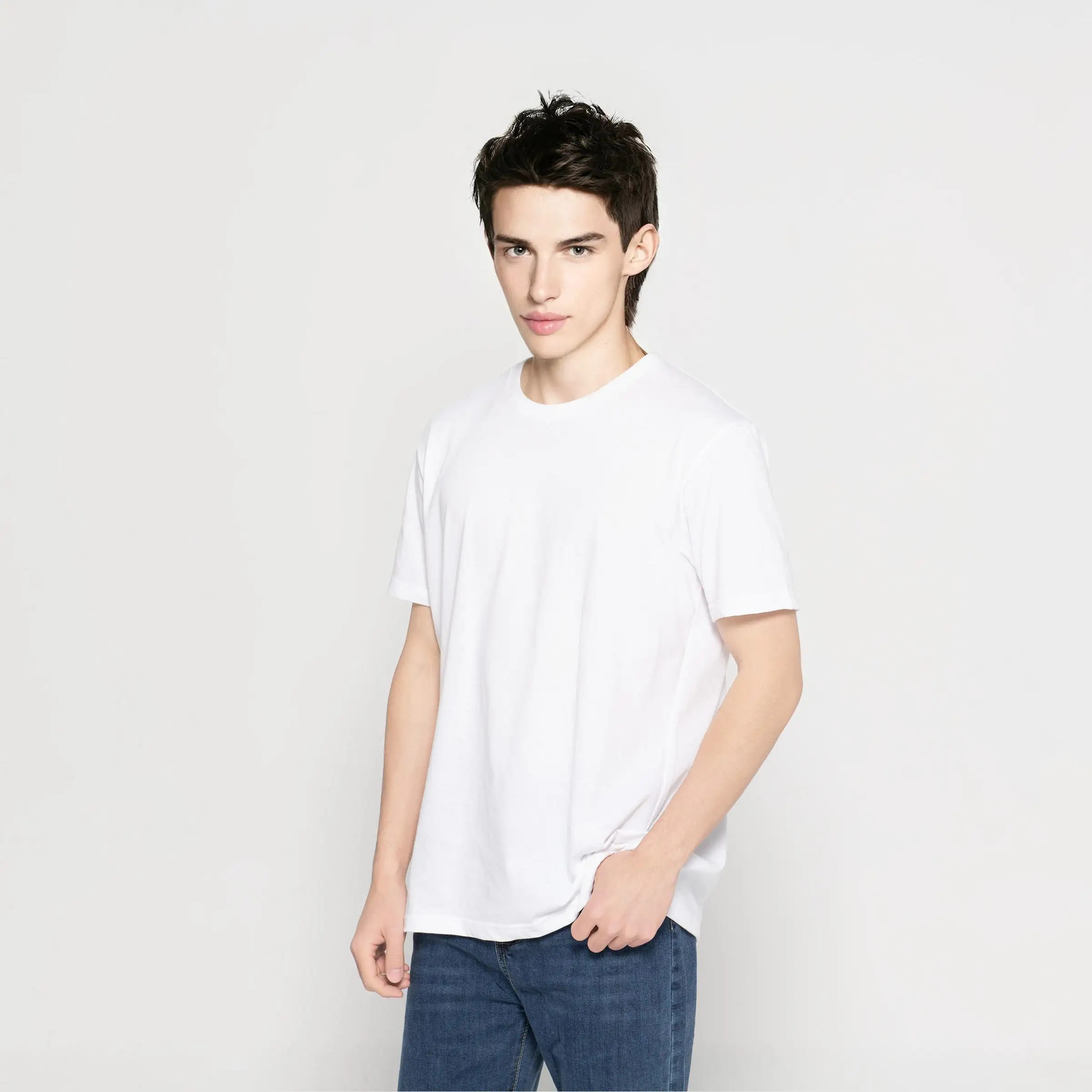 Custom logo Print White Black Grey 100 Polyester t Shirt Men Breathable Casual Plain Blank T-shirt