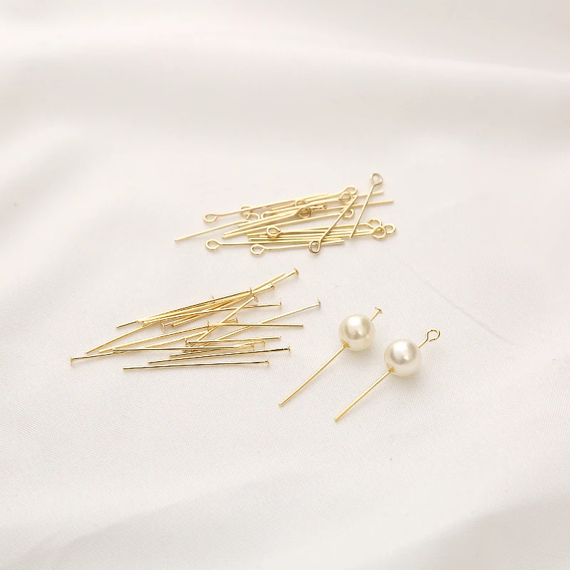 Stylish designer pins 18K gold plating brass partysu jewelry raw materials factory outlet T type Flat Pins  for Jewelry making