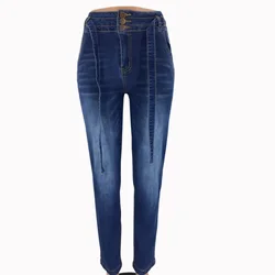 2022 new fashion lady Hot sale Hips up Slim Wide Leg pants High waist Wide leg Denim belt Leisure Sexy girl jeans