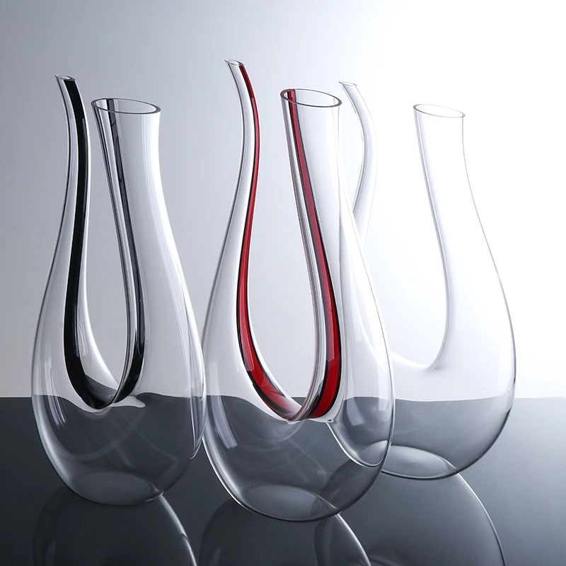 Factory Cheap Price Irregular Decanter Hand-Brown Lead Free Crystal Decanter