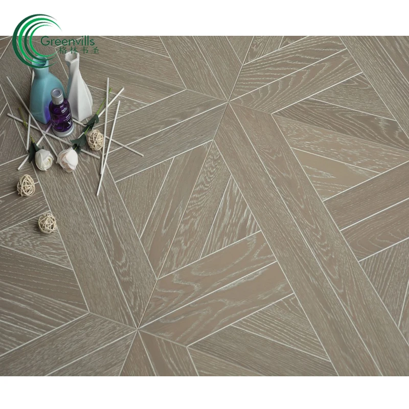 
Grey color wire brushed engineered white oak parquet wood floor oak flooring for indoor usage 