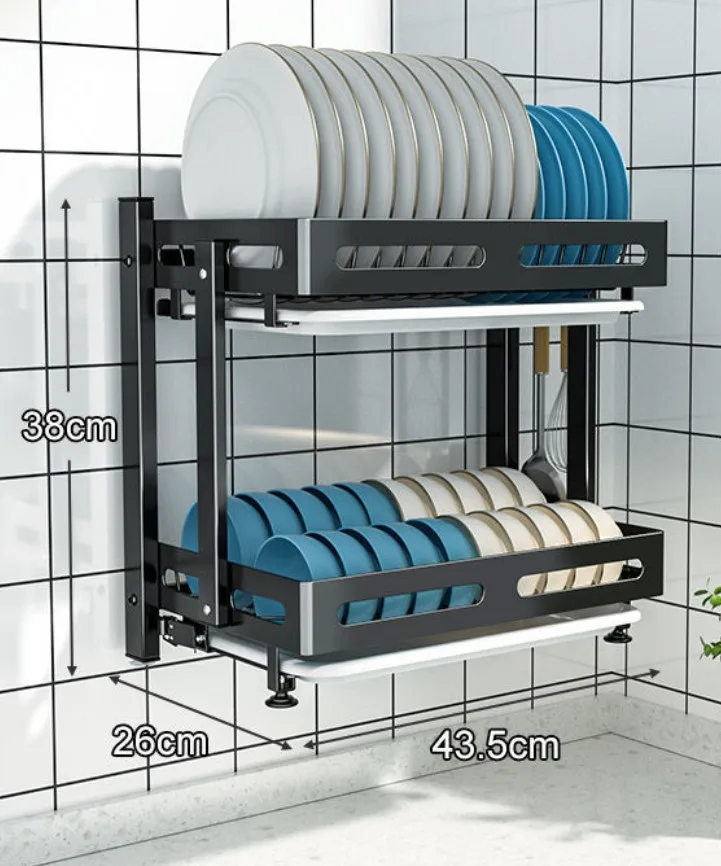 AYD dish rack drying rack layer dish drainer holder kitchen over the sink stainless steel dish racks for cabinets Storage