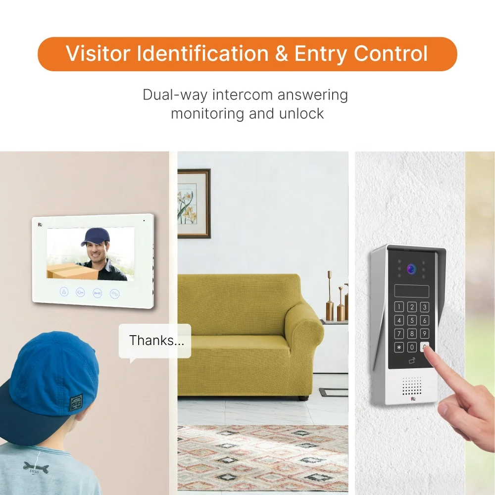 High quality1080p video doorbell camera wireless video intercom ring doorbell wireless video door phone with ID password  unlock