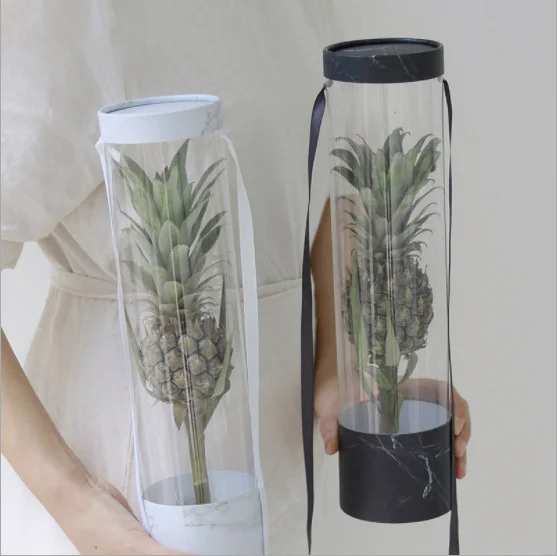 New Arrival Cylinder tube packaging   Flower Box PVC Flowers Packaging Round Flower Boxes For Bouquets