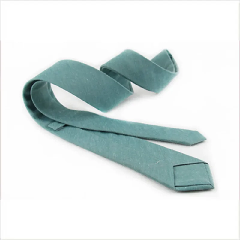 Тонкий галстук из хлопка и льна, модный галстук из хлопка и льна