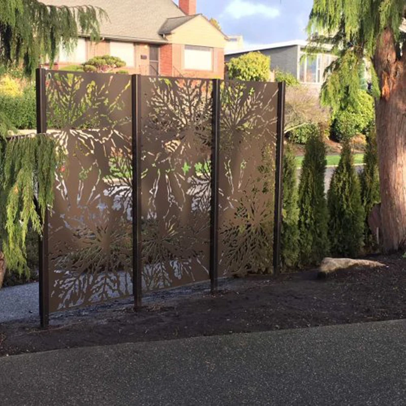 Customized garden decoration laser cut fence board swimming pool privacy metal screen,corten steel fence