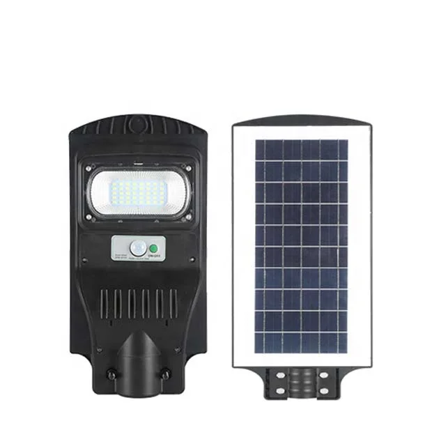 Plastic Motion Sensor Outdoor Waterproof IP65 20w Integrated Remote Control All In One Led Solar Street Light