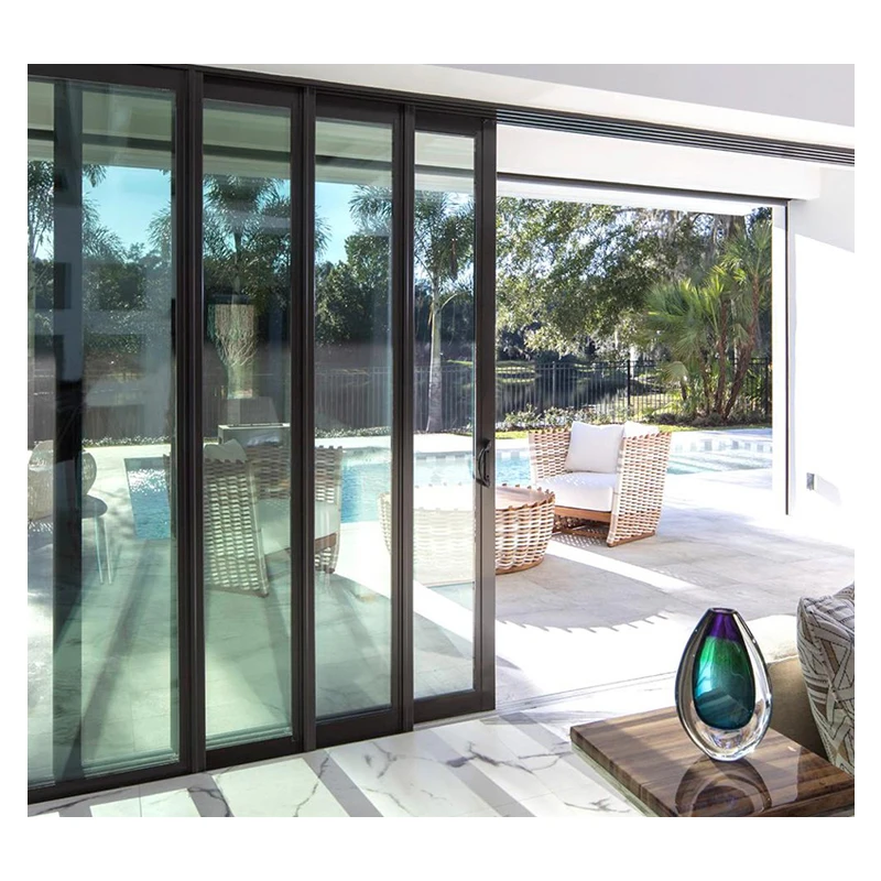 Hihaus new exterior aluminum glass sliding pocket stacker patio doors system