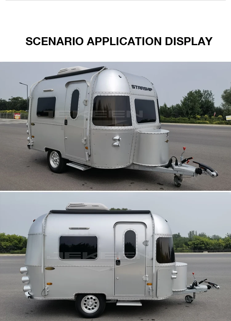 Jekeen Airstream Mini Off Road Caravan House Car RV Luxury Camping Trailer