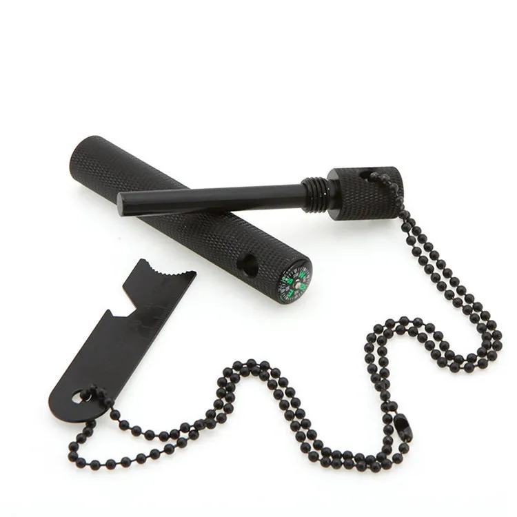 Multifunctional outdoor flint self selfdefen Survival compass Camping Emergency Equipment Fire Starter Flintstones