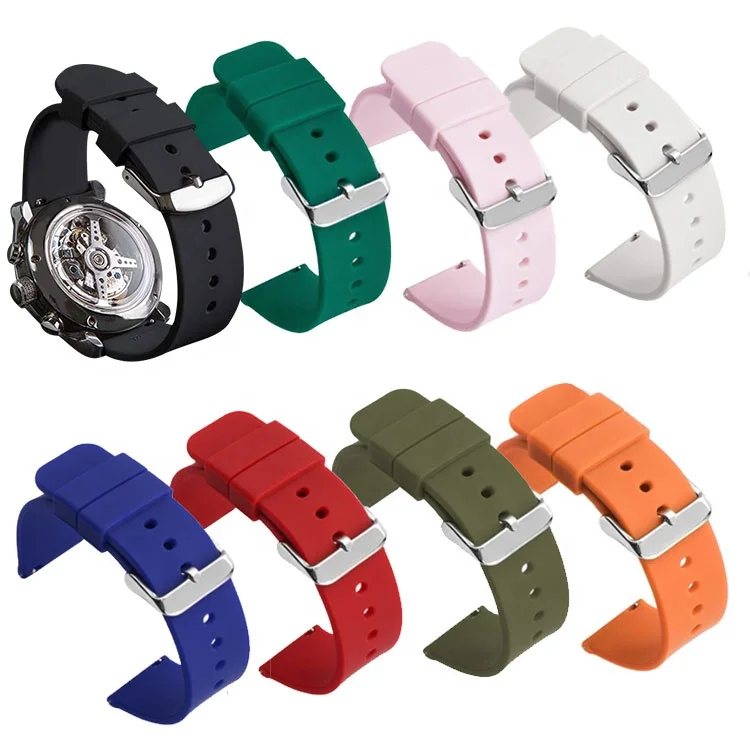 Watch Straps - Silicone Quick Release Soft Rubber Replacement Watch Bands - Multiple Colors