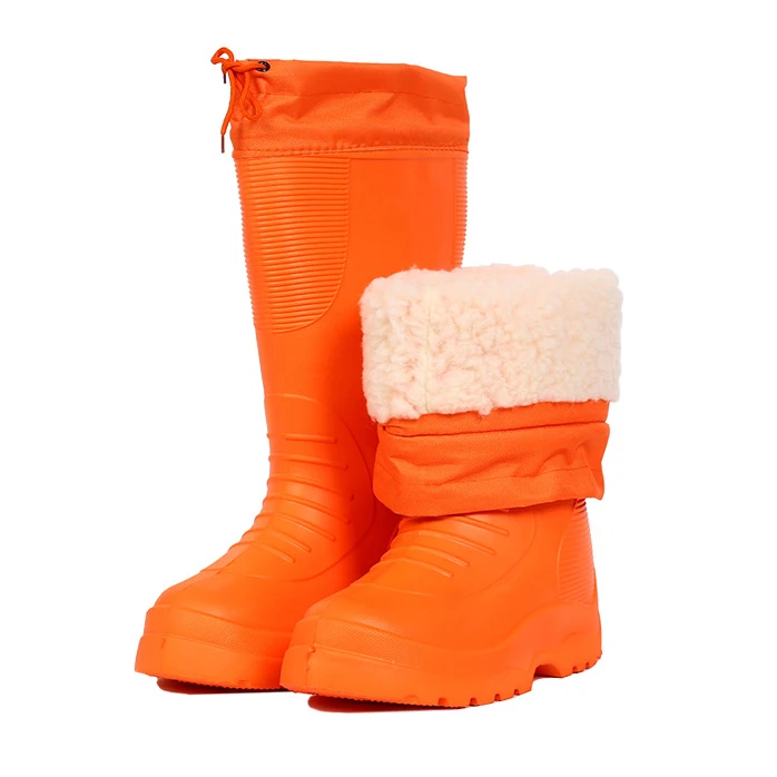 Rain boots men EVA lightweight cotton anti-slip EVA Foam boots waterproof white long rain snow boots man woman