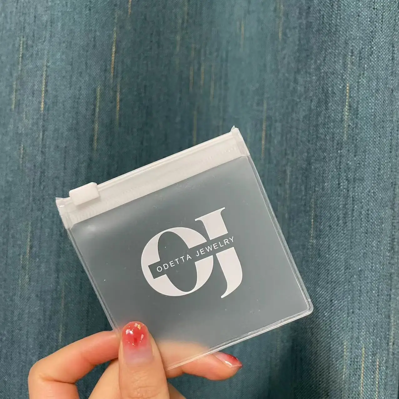 PVC Plastic Zipper Frosted Jewelry Bag with Logo Mini Ziplock Jewelry Pouch for Ring Accessories Packaging