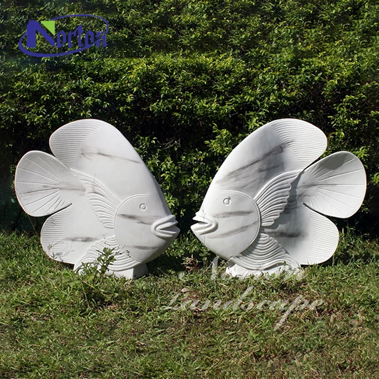 Garden Decor Carving Animals Stones Sculpture Granite Stone Marble Stone Koi Fish Statue Water Fountain
