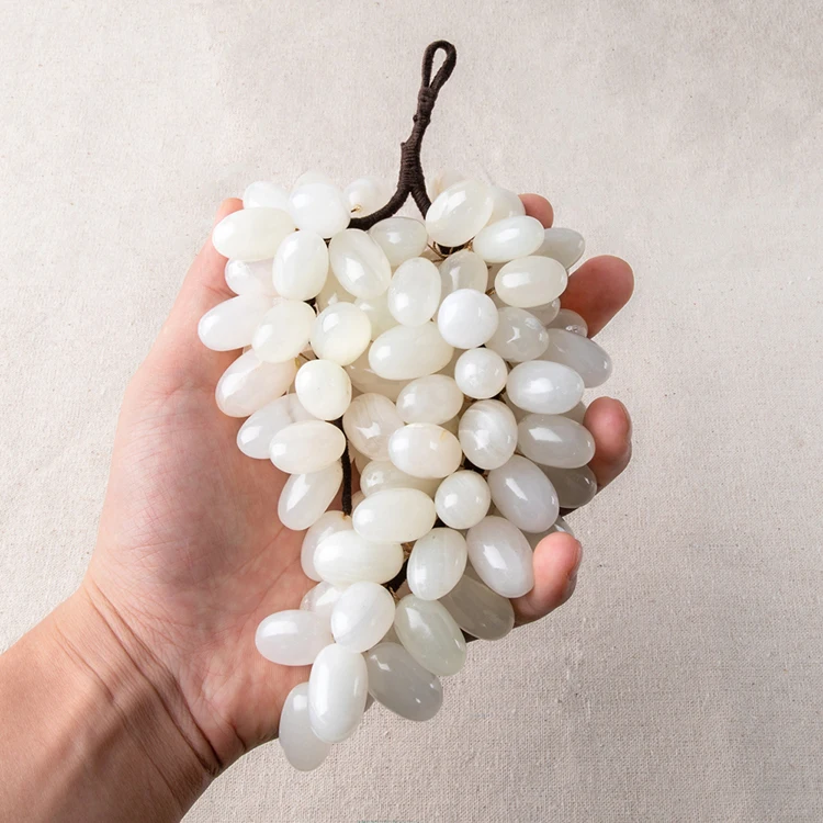 25pcs 50pcs 100pcs Wholesale Luxury White and Green Afghanistan Jade Grape for Home Decor Luxury Accessories Decoration
