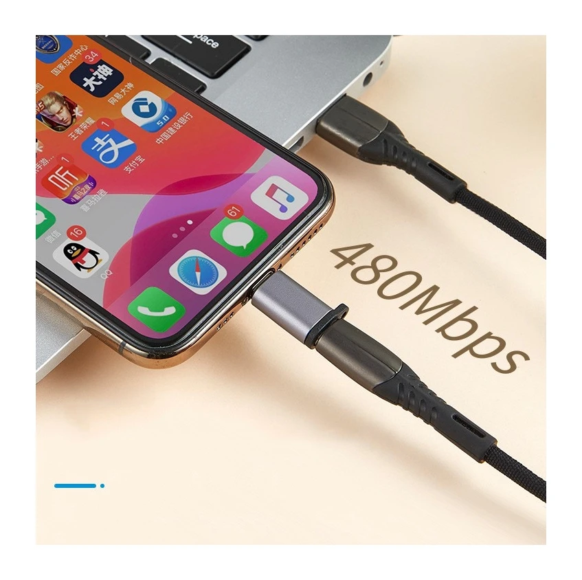 Flexi Type C USB C Female To USB 2.0 Male OTG Adapter, PD Fast Charging Converter Transfer OTG Adapter