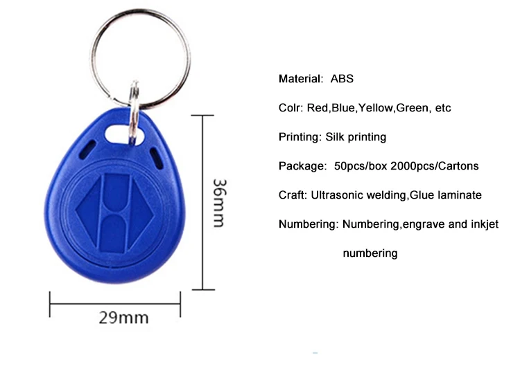 
125khz ABS RFID Key fob with keychain 