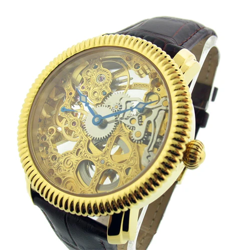 OEM Private Design skeleton automatic wrist mechanical mens watch unisex Leather fashion watch waterproof