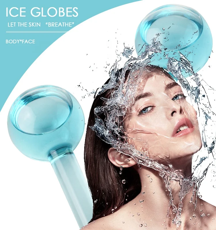 Cool Roller Ball Facial Ice Globes Beauty Massage Tools for Wrinkle Care Eye Massager with Masks