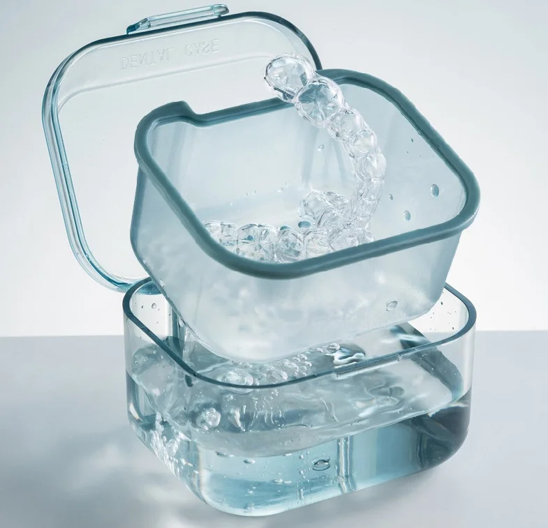 Hot Sale  Mouth Guard Case Orthodontic Retainer Case Organizer Denture Drill Bit Holder for Travel Braces Cleaner Kit